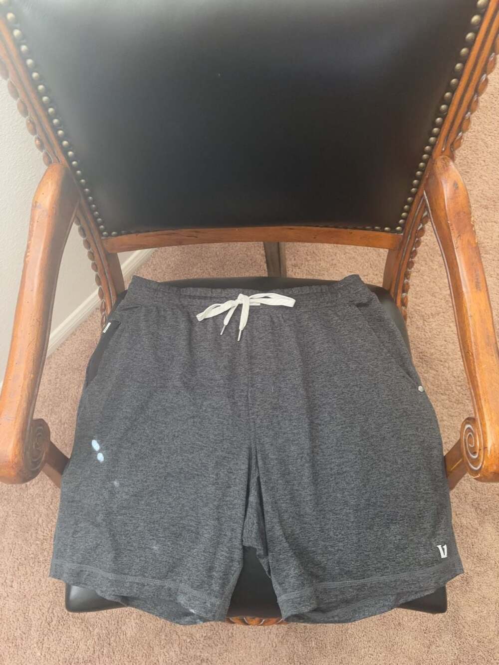 Vuori Kore Performance Athletic Shorts Charcoal Heather